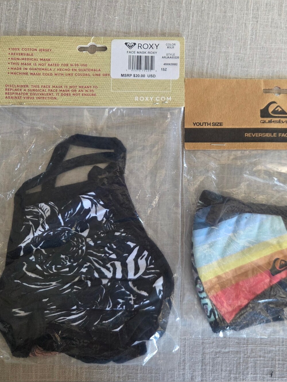 Quiksilver And Roxy Reversible Face Mask - Rainbow Stripes